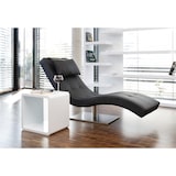thumbnail of SalesFever Relax Lounger met nekkussen | bekleding kunstleer | frame van roestvrij staal | B 60 x D 170 x H 82 cm | zwart