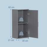 thumbnail of Relaxdays Hängeschrank Bad, 2 Fächer, HBT: 62 x 30 x 21 cm, verstellbarer Einlegeboden, Badschrank schmal, MDF, graublau