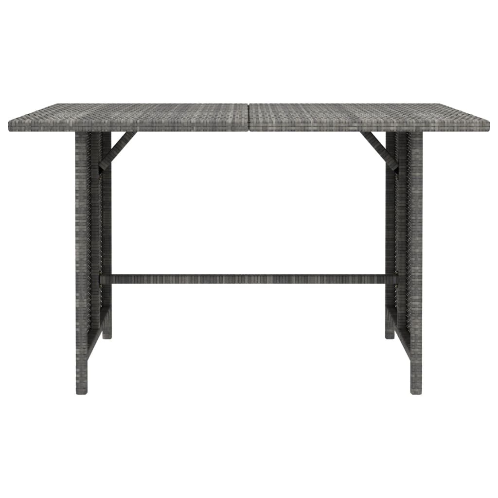vidaXL Tuintafel 110x70x65 cm poly rattan grijs