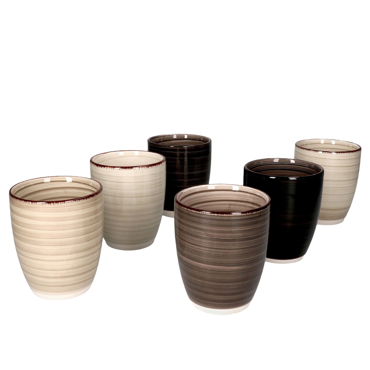 6er Set Kaffeebecher Grey OHNE Henkel