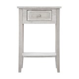 thumbnail of Table d'appoint Table de chevet en bois effet blanchi 1 tiroir H 67 cm
