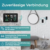 thumbnail of KLAMER Wetterstation Funk mit Außensensor, Digitale Funkwetterstation, Temperaturwarnung, Raumthermometer innen und außen, Wecker, Barometer, RCC Fun…
