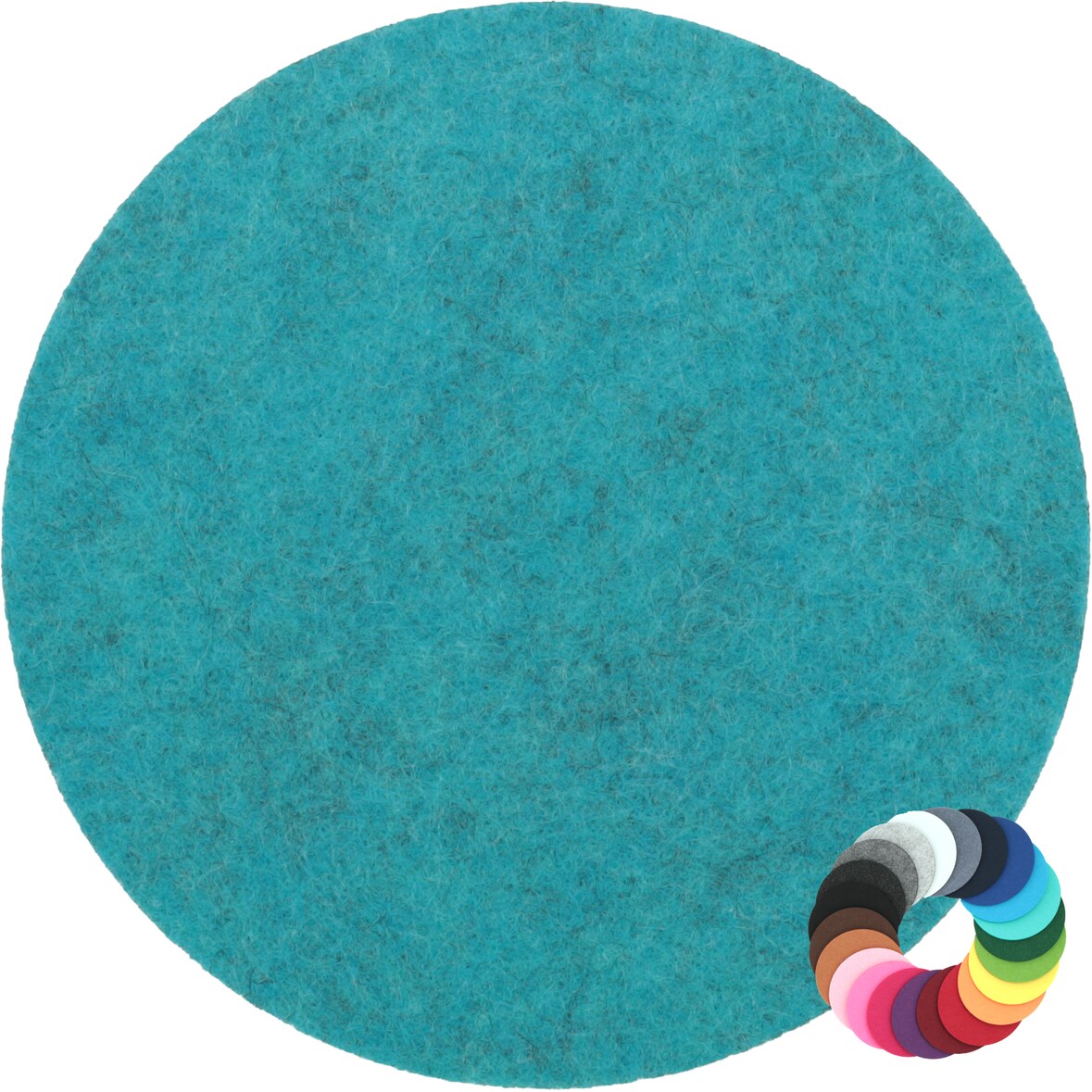 BIASTO - Premium Filz Untersetzer - rund 15cm - Farbe: petrol-meliert (HF044). Design Glas-Untersetzer für Getränke, Tisch, Bar, Tasse, Vase