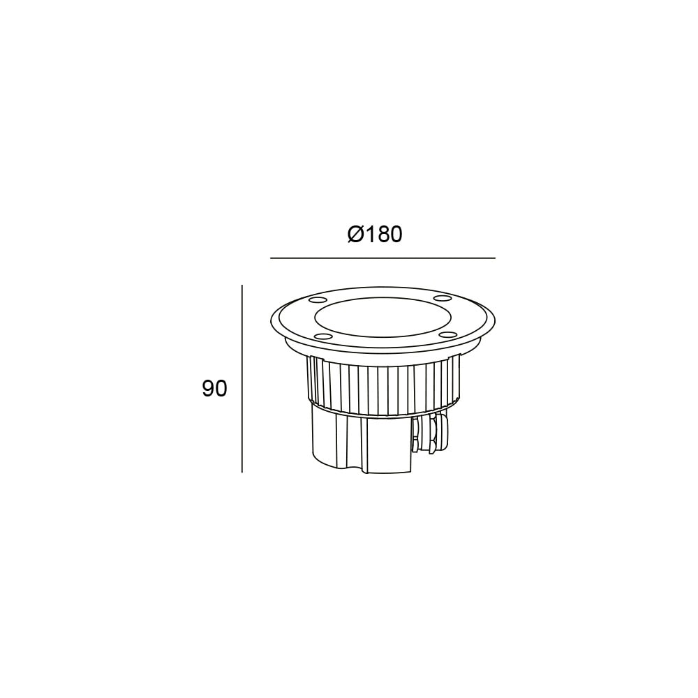 LEDS C4 Empotrable de suelo IP65-IP67 Gea Power LED Round ø180mm LED 22 Blanco cálido - 3000K ON-OFF Acero inoxidable AISI 316 1101lm
