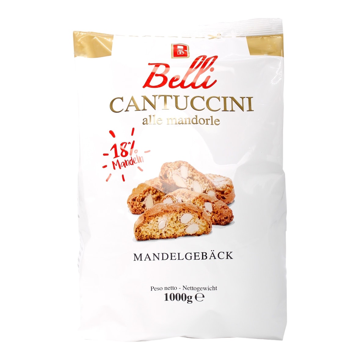 Belli Cantuccini Mandelgebäck mit 18% Mandeln (1000 g)