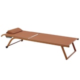 thumbnail of Lot de 2 bains de soleil inclinable avec roues terracotta