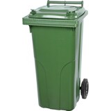 thumbnail of PROREGAL 2-Rad-Mülltonne, 120 Liter, HDPE Kunststoff, HxBxT 94,5x48x54cm, Grün, Mülltonne, Müllgroßbehälter, Mülleimer, Abfalltonne, Müllbehälter