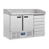 thumbnail of Comptoir à pizza dessus marbre 2 portes 6 tiroirs à pâtons compresseur inférieur | Polar - CT425 - 230 V
