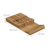 thumbnail of Relaxdays Messerhalter Schublade, für 12 Messer & Wetzstahl, Bambus Messerblock liegend, HBT: 4,5 x 43,5 x 23 cm, natur