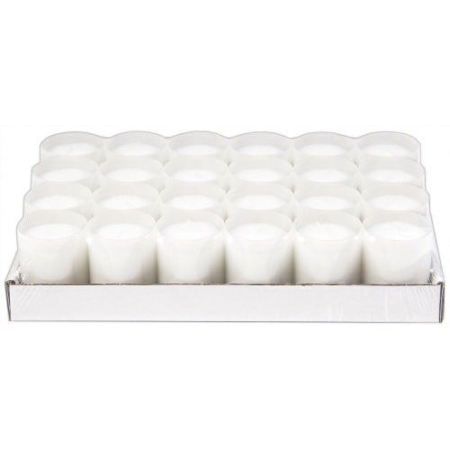Refill Kerzen / Teelichteinsatz in Weiß, Ø50x65 mm, 24 Stück - Brenndauer ca. 24 Std.
