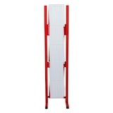 thumbnail of Griglia di protezione HWC-B34, griglia di protezione a forbice estensibile, alluminio rosso-bianco ~ altezza 153cm, larghezza 36-300cm