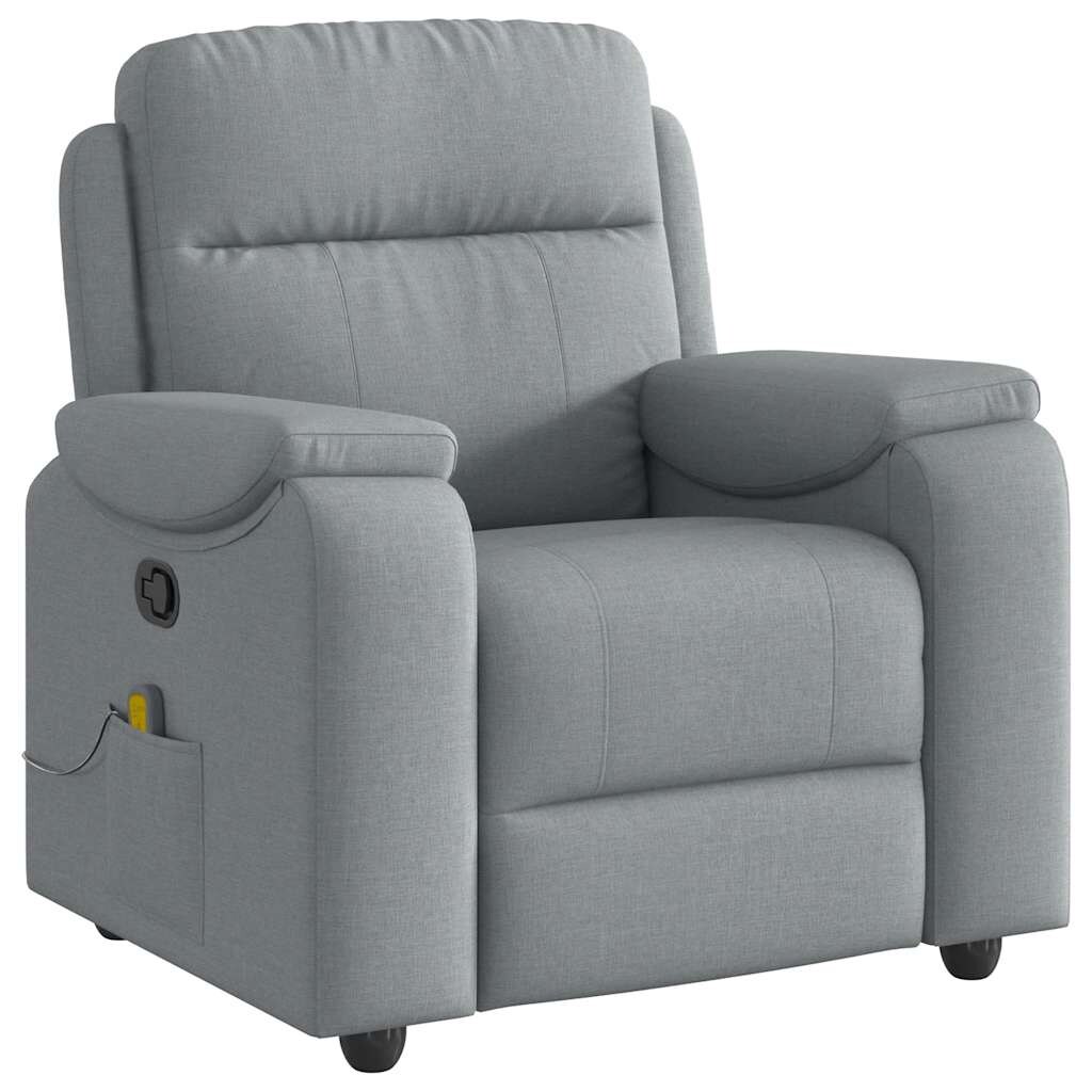 vidaXL Massagesessel Hellgrau Stoff