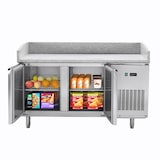 thumbnail of METRO Professional Table à pizza GPT2100, Acier inoxydable, 150 x 80 x 100 cm, 200 W, 241 L, 2 portes, compatible avec GHS2150, Argenté