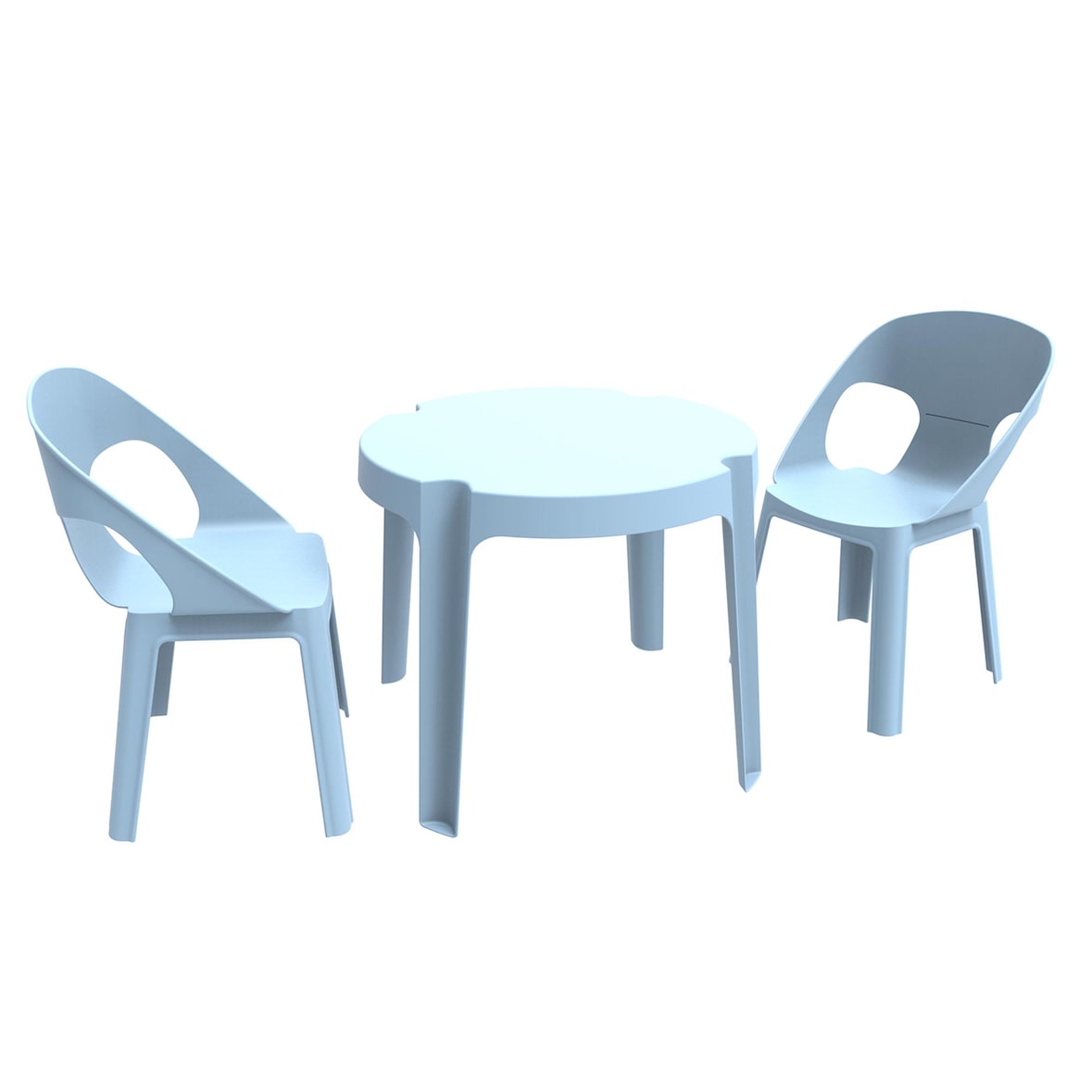 garbar RITA Chaise-Table Pour Enfants Intérieur, Extérieur Set 2+1 Bleu Ciel