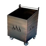 thumbnail of Carrello Portalegna Portapellet grande Fiamma in ferro battuto con ruote colore spazzolato rame