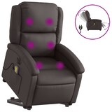 thumbnail of vidaXL Massagesessel mit Aufstehhilfe Elektrisch Dunkelbraun Echtleder