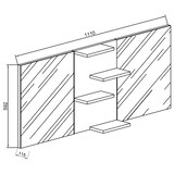 thumbnail of VCM Badmöbel Spiegelschrank Budasi Weiß H. 59 x B. 112 cm T. 12 cm