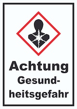 thumbnail of Schild Gesundheitsgefahr Sensibilisierung der Atemwege hochkant A6 (105x148mm)