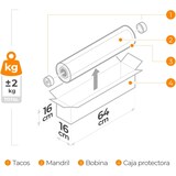 thumbnail of Bobina papel de regalo, rollo 62 cm x 40 m • Cupido rojo oro • Ideal para: tiendas, negocios, comercios, envolver regalos