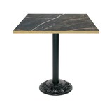 thumbnail of Restootab - Mesa estilo bistrô 70x70cm mármore samas bordas de latão