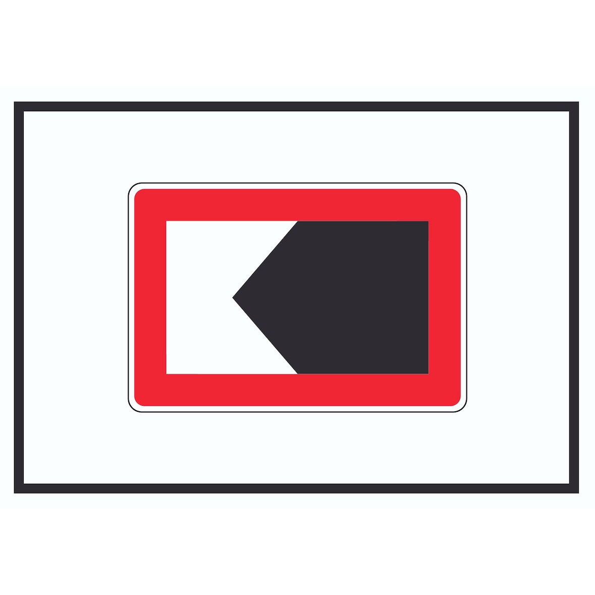 Begrenzte Fahrwasserbreite Durchfahrtsbreite begrenzt Symbol Schild A5 (148x210mm)