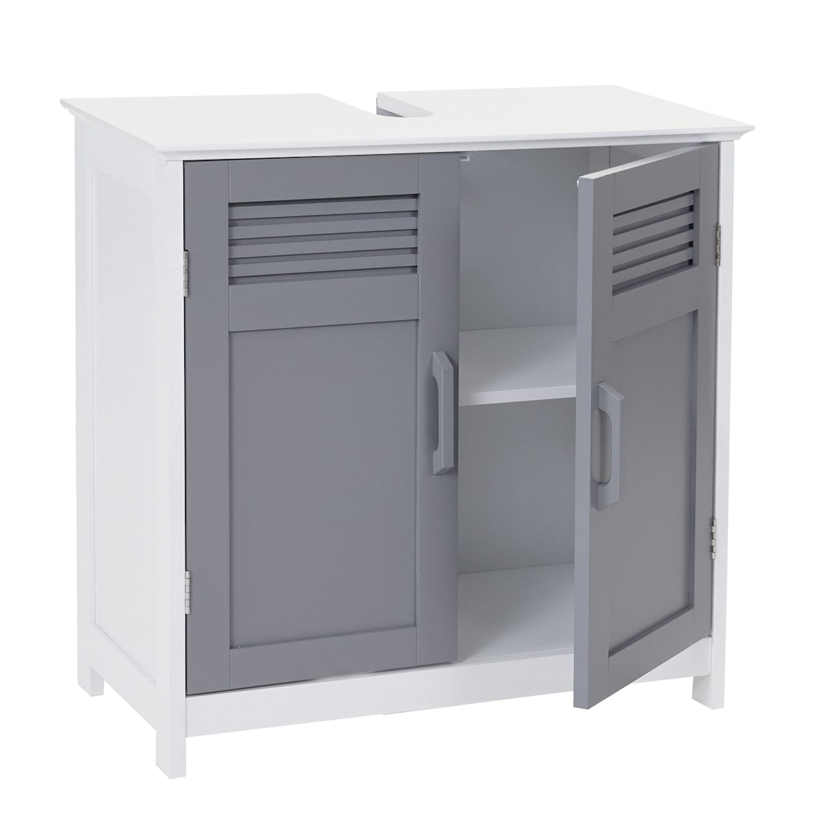 Mueble lavabo HWC-A85, mueble de baño 60x60x30cm ~ gris
