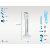 thumbnail of PURLINE Ventilatore a torre silenzioso in colore argento e oro 40W con 3 velocità e oscillazione automatica Venty TO 40