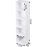 thumbnail of Helloshop26 - Estante/porta-livros em MDF prateleira de armazenamento prateleira de escritório arquivo com 5 compartimentos 32,2 cm 19_0000204