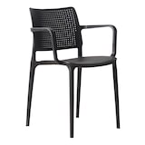 thumbnail of Lot de 4 chaises de terrasse en plastique noir - Oviala