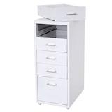 thumbnail of Décoshop26 - Caisson à tiroirs meuble de rangement bureau sur roulettes 69x28x41cm 5 tiroirs acier blanc 04_0004353