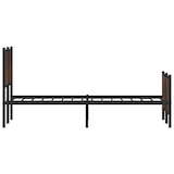 thumbnail of vidaXL Metallbett ohne Matratze Braun Eichen-Optik 120x200 cm