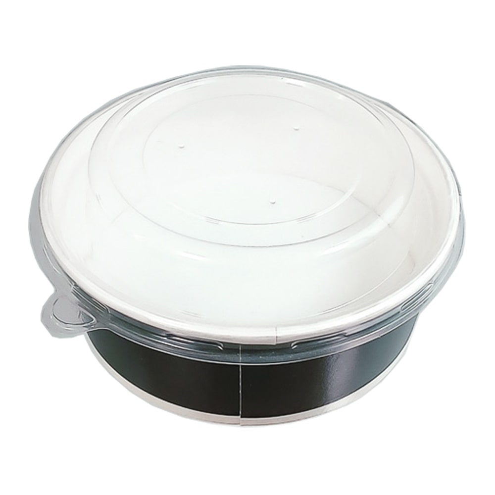 Boite à Salade - Carton Noir - avec Couvercle Transparent - 1300 ml - par 200