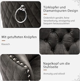 thumbnail of Merax Esszimmerstuhl (Set-4 St.), Küchenstühle, Polsterstuhl, Wohnzimmerstuhl, Schminkstuhl Samt, Dunkelgrau