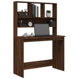 thumbnail of vidaXL Schreibtisch mit Regal Braun Eiche 102x45x148 cm Holzwerkstoff