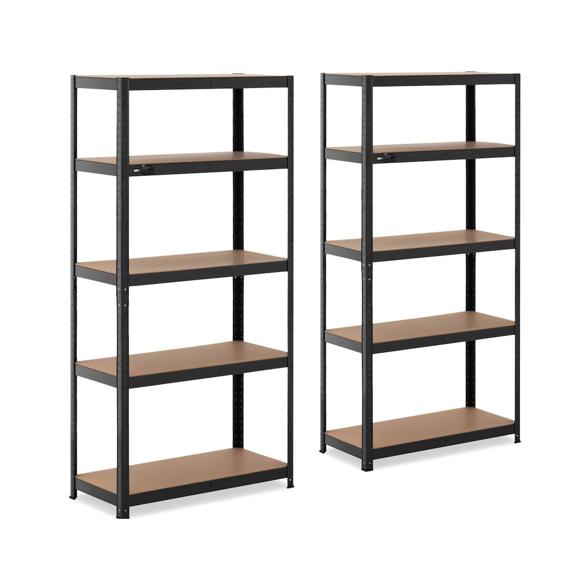 MSW - Stellingkast - 90 x 40 x 180 cm - voor 5 x 175 kg - Zwart - 2 st.