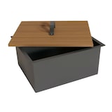 thumbnail of Aluminium Outdoor-Küche 3-teilig HWC-M64, Außenküche Garten Servierwagen Eiskübel Schrank ~ anthrazit, helle Holzoptik