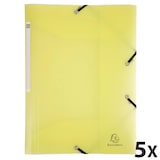 thumbnail of Exacompta  Cod. 55179E - Cartella 3 lembi con elastici Chromaline Pastel in Ppl traslucido 500 micron - 24x32cm giallo - Conf. da  25 pz.