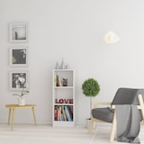 thumbnail of WellHome - Bücherregal mit 2 Regalböden in der Farbe Weiß 41 x 27 x 108 cm - Turia