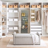 thumbnail of Relaxdays Schuhorganizer, 15 Fächer, Tür-Schuhregal hängend, HBT: 158 x 47,5 x 5 cm, Schuhaufbewahrung, grau/transparent