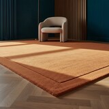 thumbnail of Wollteppich handgewebt strukturiert | 200x290cm, Florhöhe 0,9cm, Gesamthöhe 1,9cm | Terrakotta | raumgestaltend | Wohnzimmer | STOW | Kadima Design