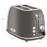 thumbnail of Proficook TA 1193 Tostadora Pan, Ranura Ancha 2 Rebanadas, Indicador Nivel Tostado, 3 Funciones, Calienta Panecillos, Gris, 800W