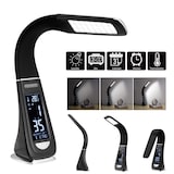 thumbnail of MONZANA® LED Schreibtischlampe mit Display Kalender Uhr Wecker Dimmbar Nachttischlampe Tischlampe Tischleuchte Schwarz