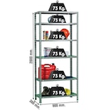 thumbnail of SimonRack Metalen stellingkast met schroeven 2000x900x300 mm, 6 niveaus, 75 kg buigpunt, Grijs - Advantage
