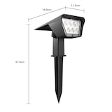 thumbnail of Lot de 2 spots solaires projecteur 2 en 1 à piquer ou à fixer rectangulaires éclairage puissant dimmable LED blanc CURTIS H 31.5cm