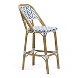 thumbnail of Barhocker ALMA - Blau-weißes Geflecht