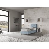 thumbnail of Letto Singolo con rete imbottito 90x200 microfibra azzurro Appia