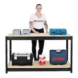 thumbnail of PROREGAL Etabli DINO réglable en hauteur, HxLxP 90x160x60cm, Capacité de charge 600kg, Noir, Etabli d’Atelier, Table de Travail & Bricolage