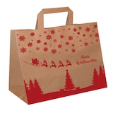 thumbnail of Nette 250 Papiertragetaschen braun "Frohe Weihnachten" 32+21,5x27cm