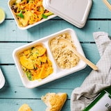 thumbnail of greenbox - Pratos de menu de cana-de-açúcar 1000 ml, 23 x 14,5 x 5 cm, 2 compartimentos, retangular, 50 un.