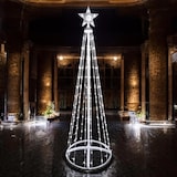 thumbnail of Luzes LED para árvore de Natal com estrela, 1,5 m metros 218 LEDs luz à prova de água, 8 modos 220-240 V